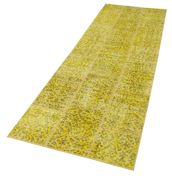 3x9 Yellow Patchwork Runner Rug - 37641