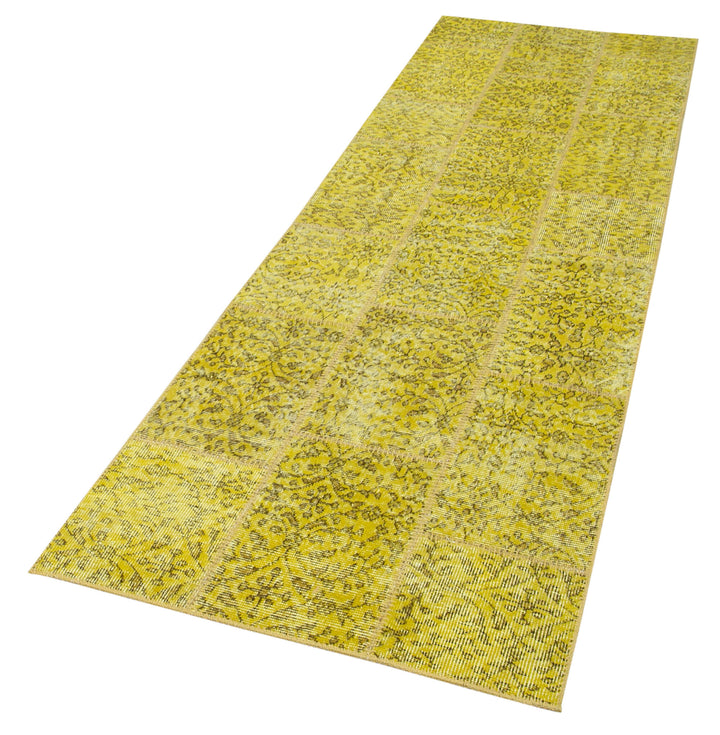 3x9 Yellow Patchwork Runner Rug - 37641