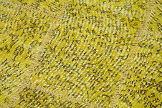 3x9 Yellow Patchwork Runner Rug - 37641