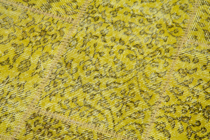 3x9 Yellow Patchwork Runner Rug - 37641