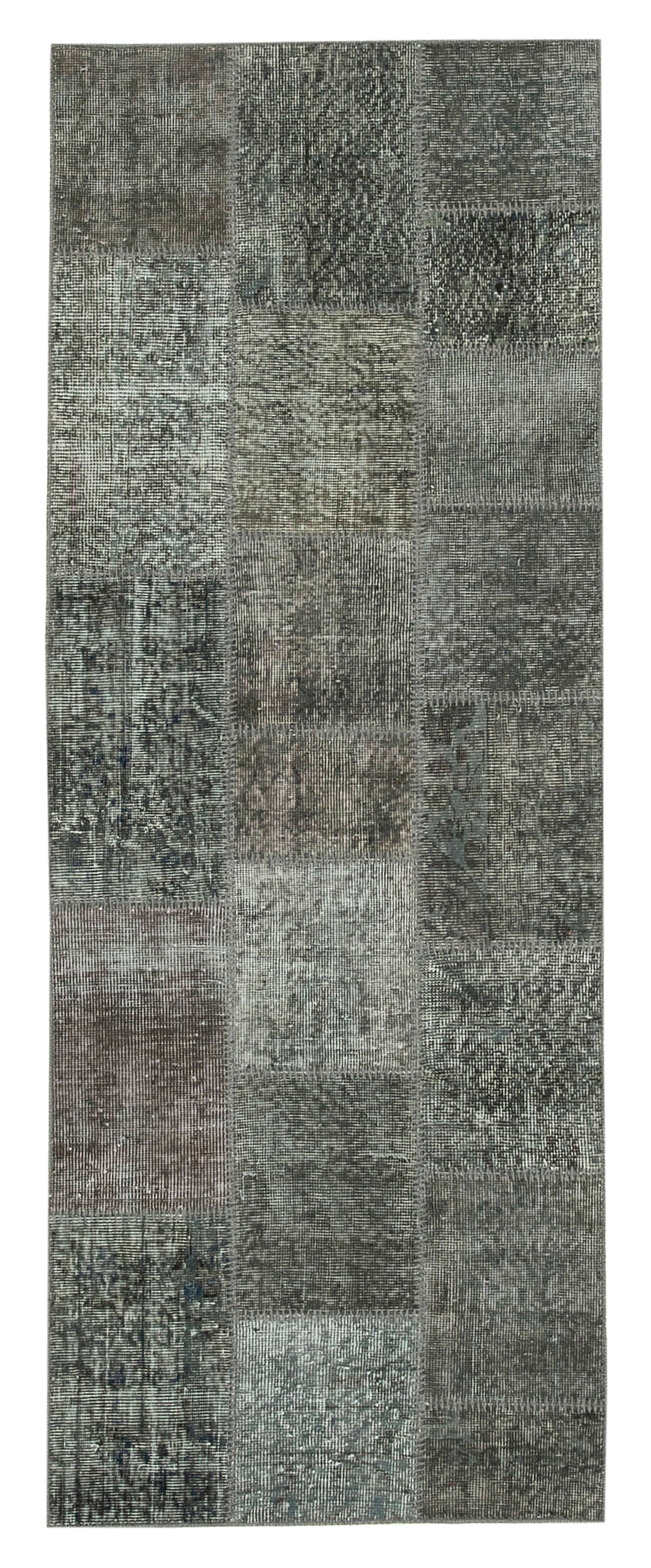 3x7 Grey Patchwork Runner Rug - 37643