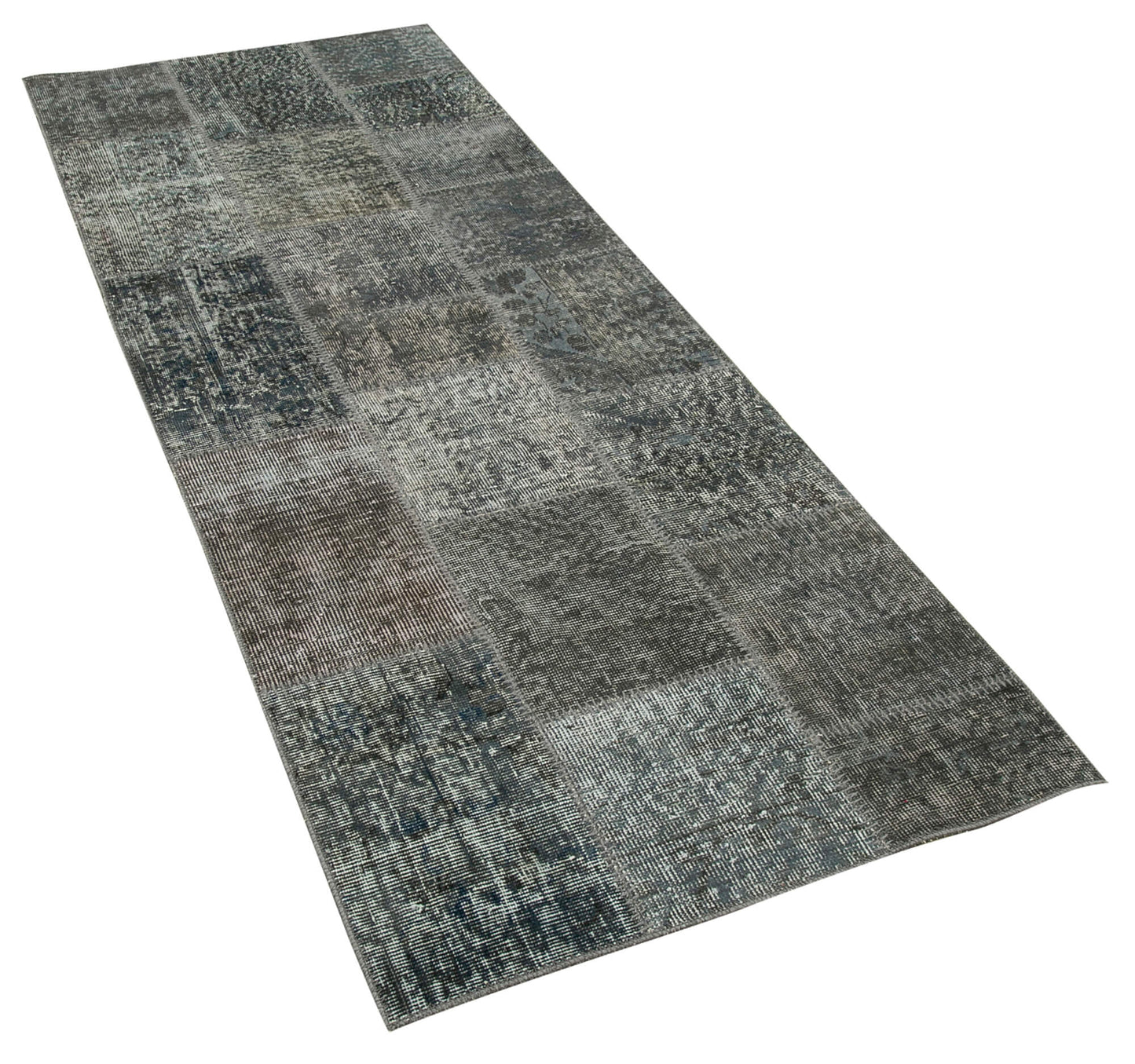 3x7 Grey Patchwork Runner Rug - 37643