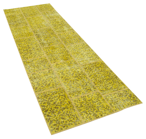 3x9 Yellow Patchwork Runner Rug - 37649