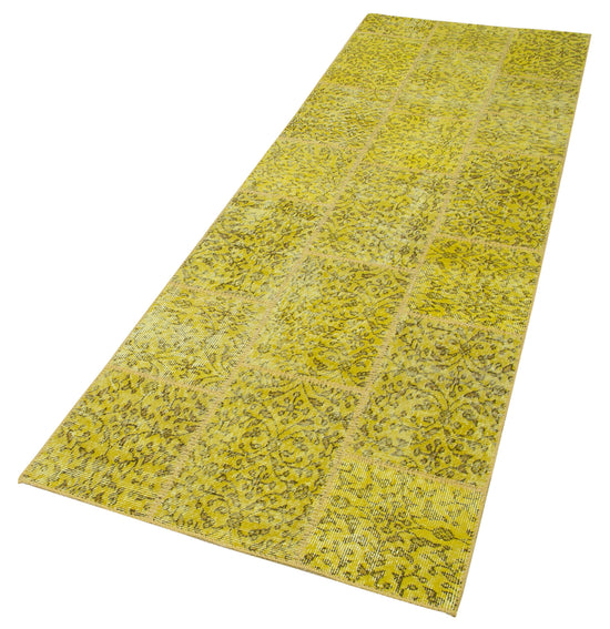 3x9 Yellow Patchwork Runner Rug - 37649