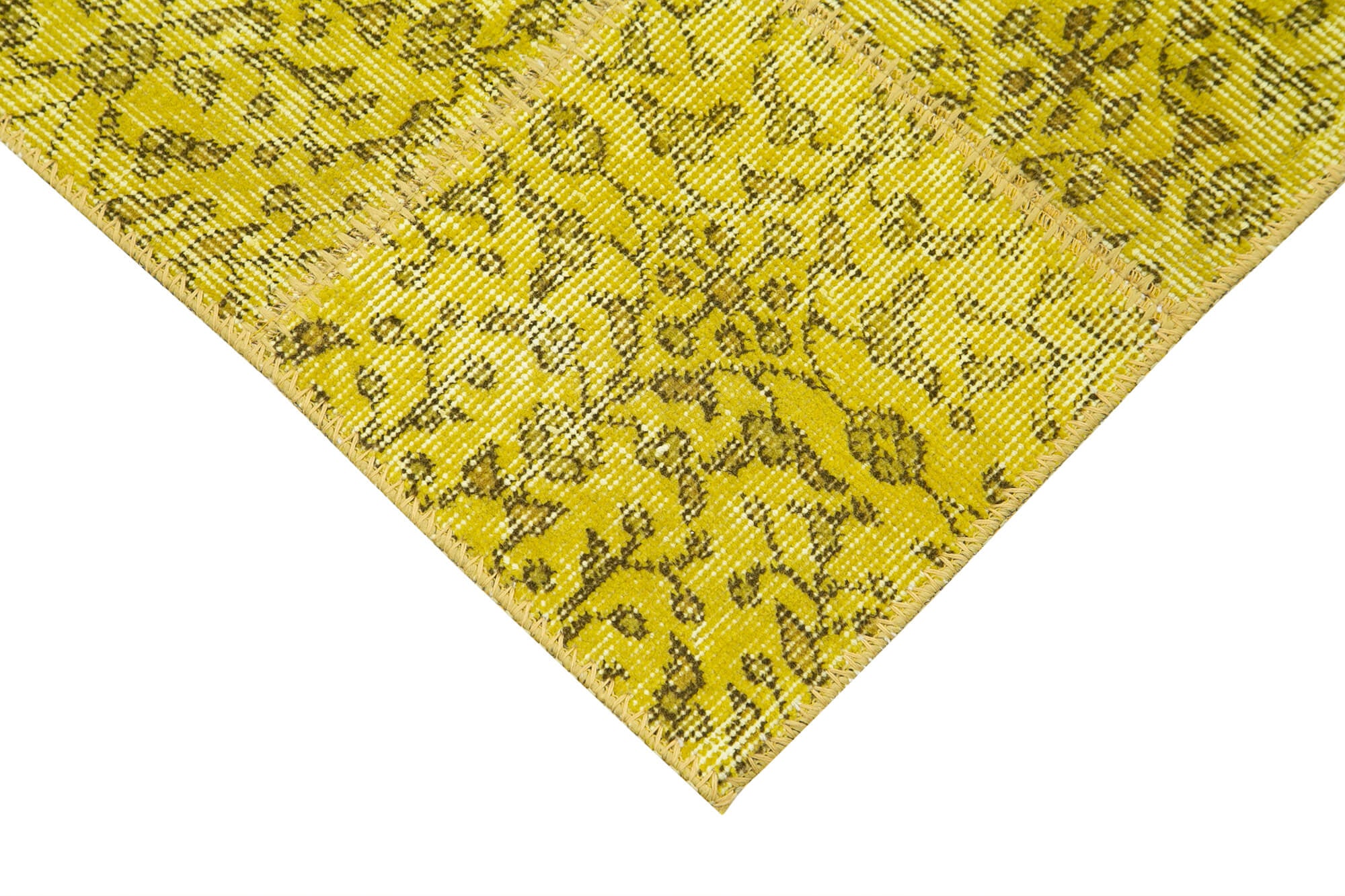 3x9 Yellow Patchwork Runner Rug - 37649