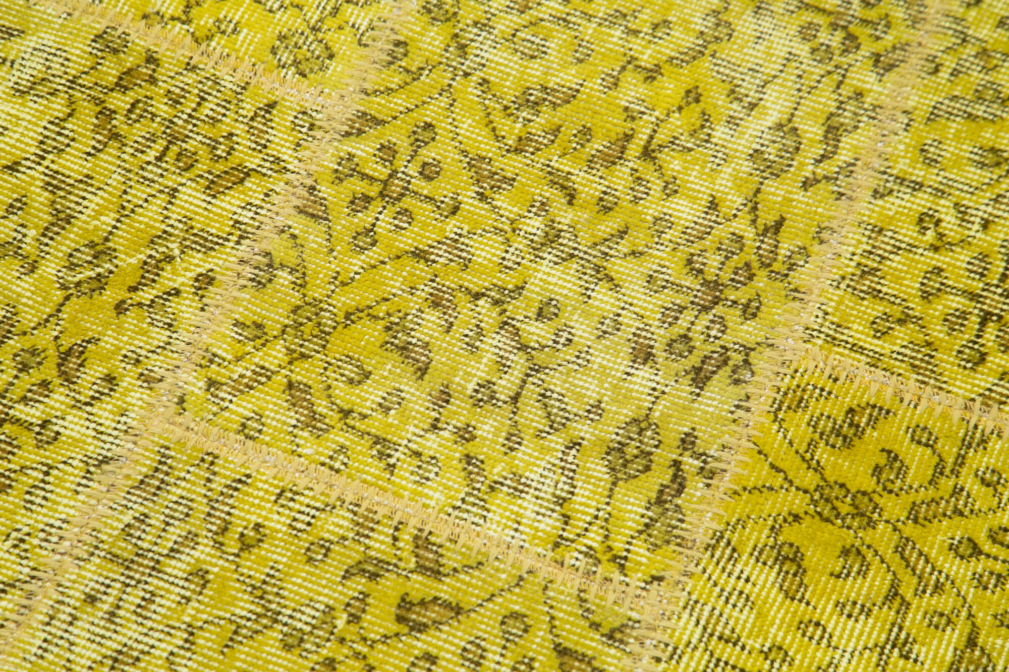 3x9 Yellow Patchwork Runner Rug - 37649