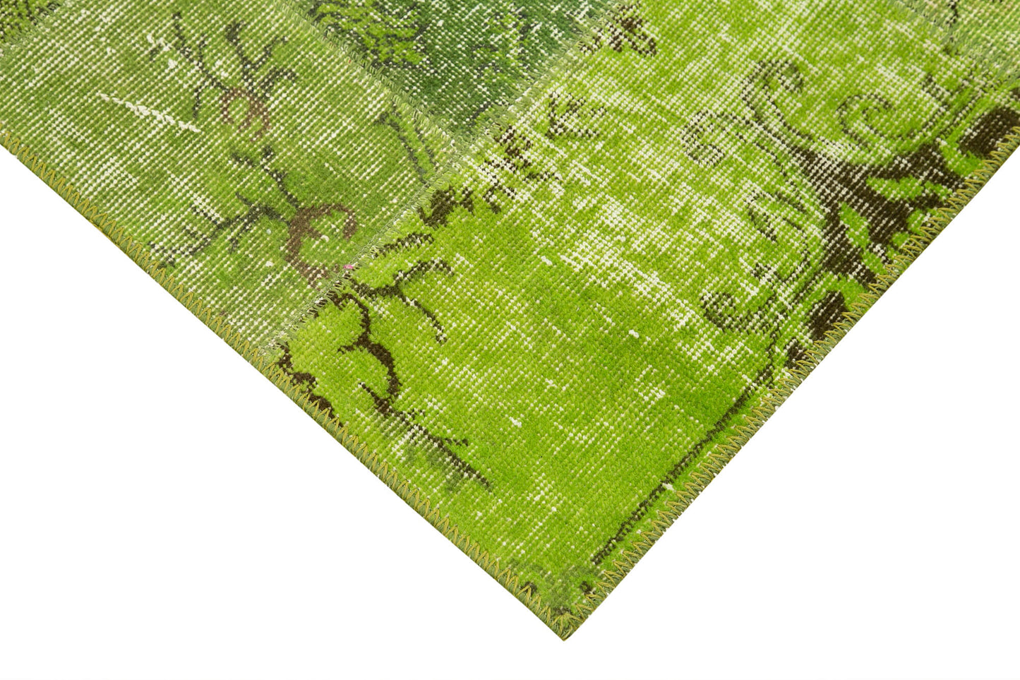 3x10 Green Patchwork Runner Rug - 37651