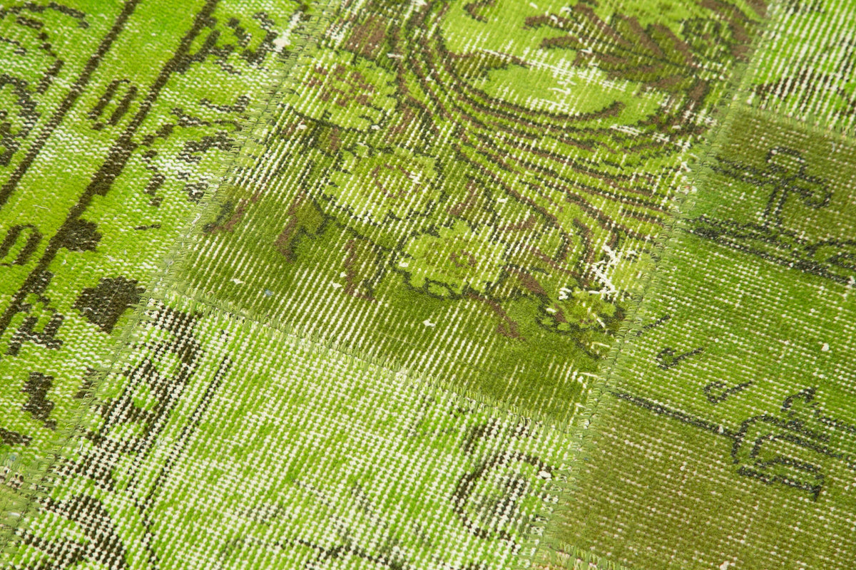 3x10 Green Patchwork Runner Rug - 37651