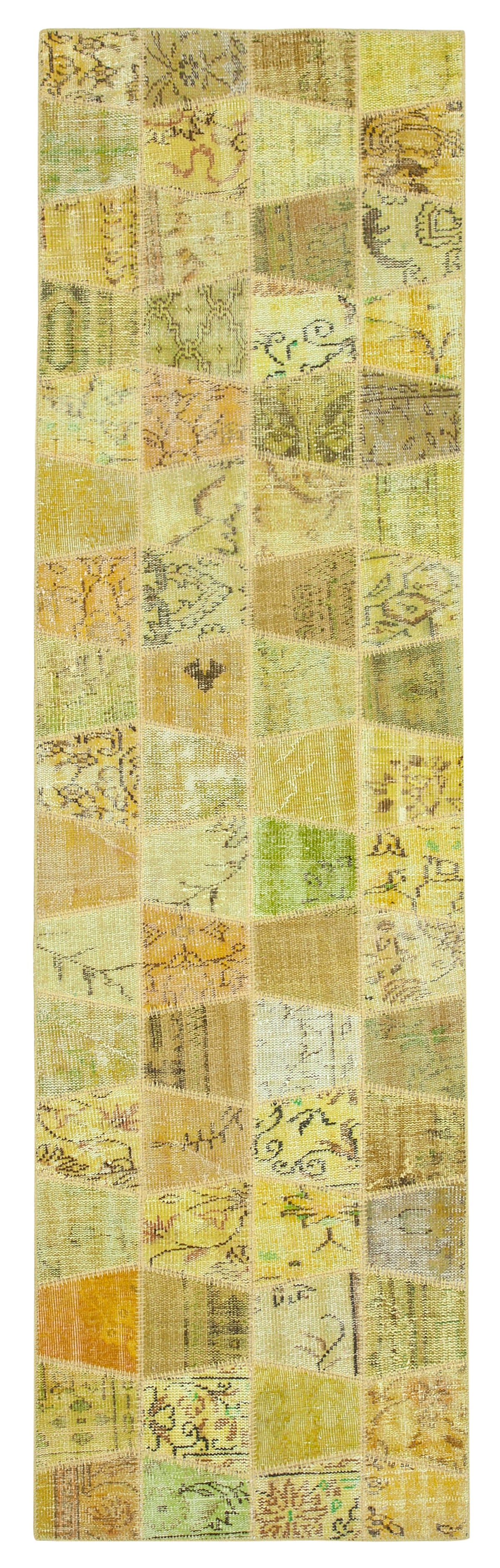 3x10 Yellow Patchwork Runner Rug - 37653