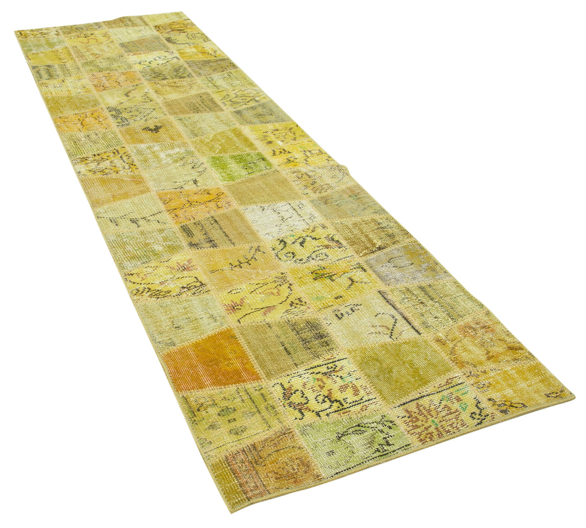 3x10 Yellow Patchwork Runner Rug - 37653