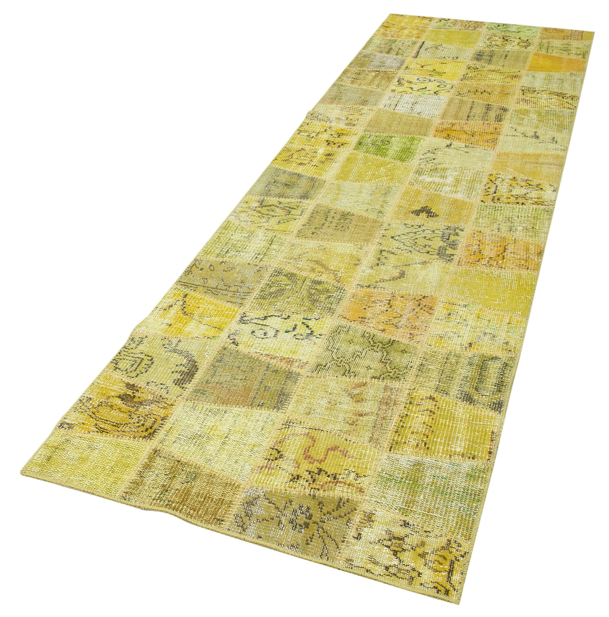 3x10 Yellow Patchwork Runner Rug - 37653