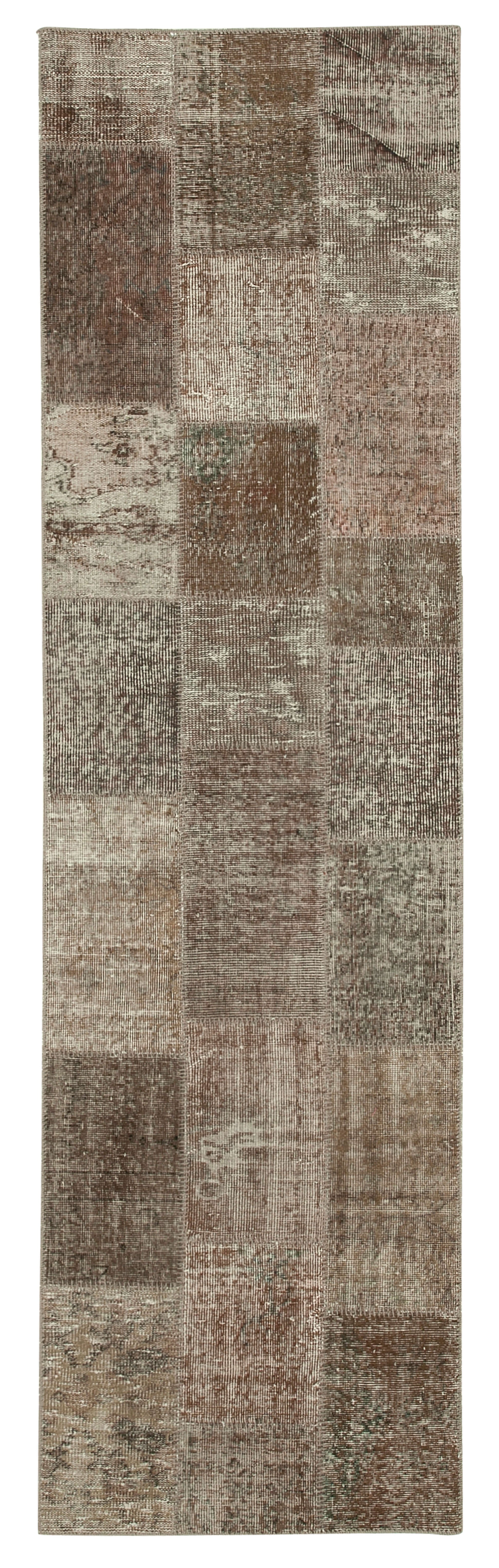 3x10 Brown Patchwork Runner Rug - 37661