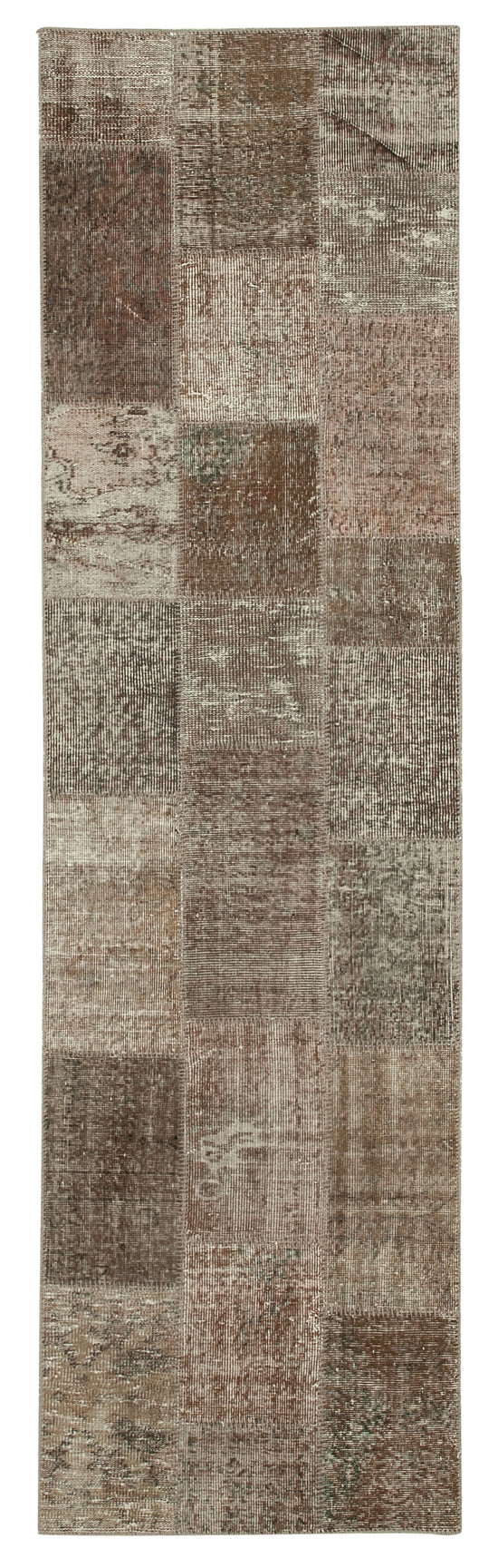 3x10 Brown Patchwork Runner Rug - 37661