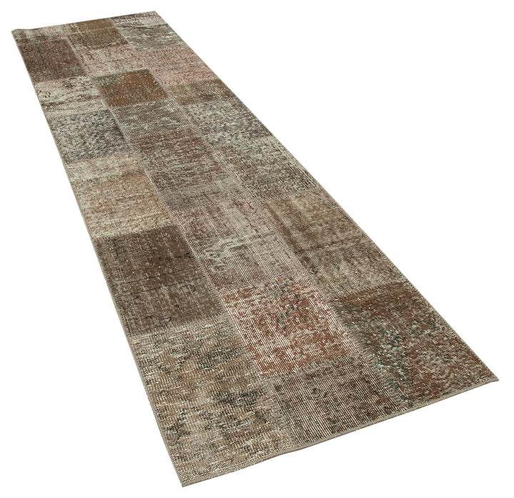 3x10 Brown Patchwork Runner Rug - 37661