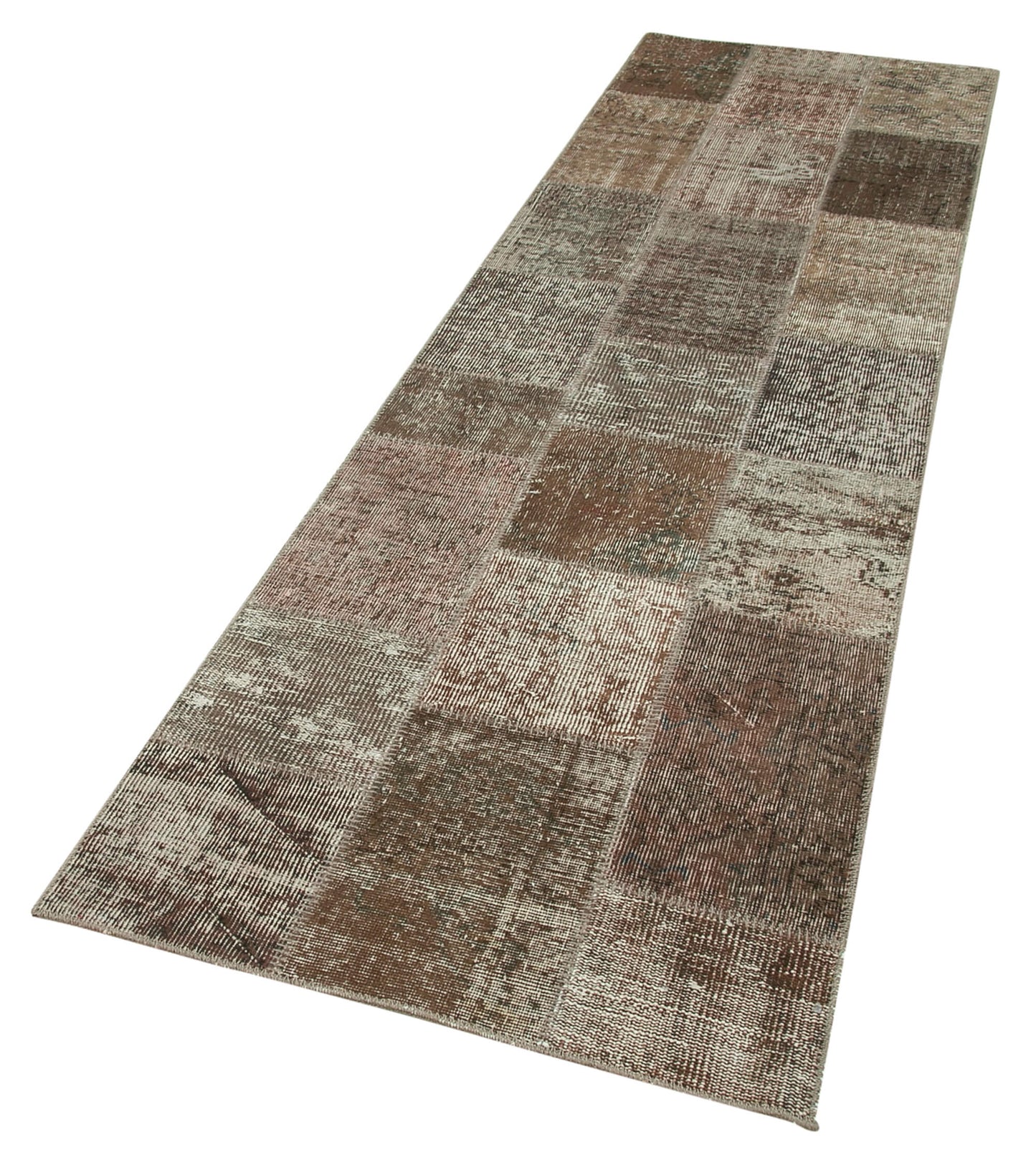 3x10 Brown Patchwork Runner Rug - 37661