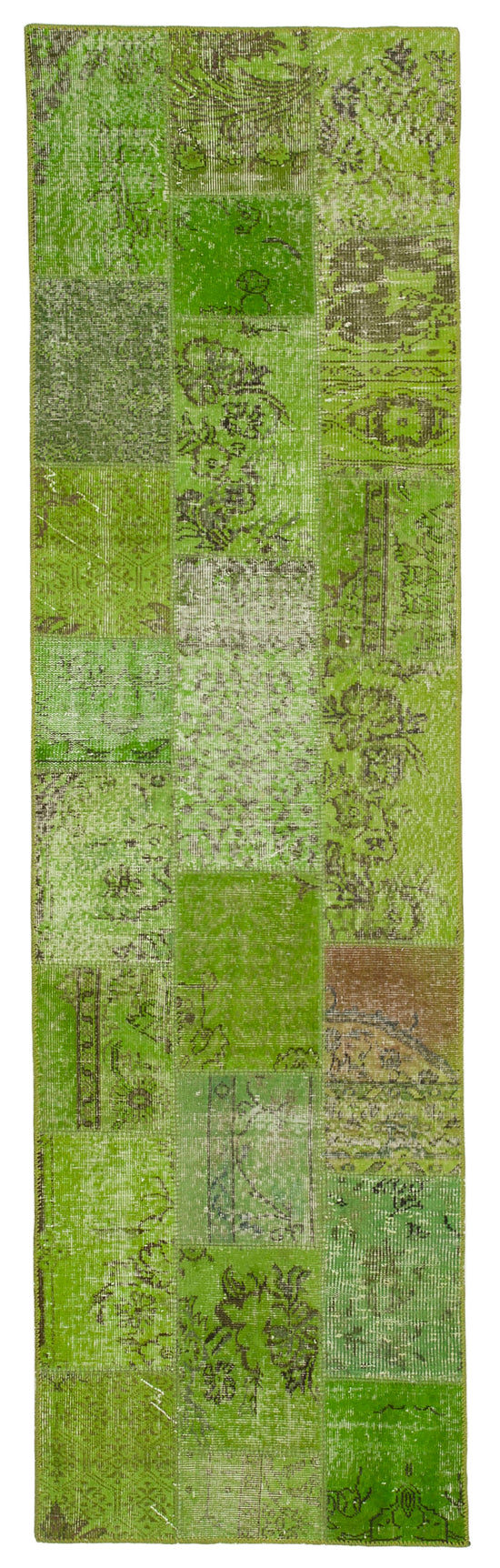 3x10 Green Patchwork Runner Rug - 37663