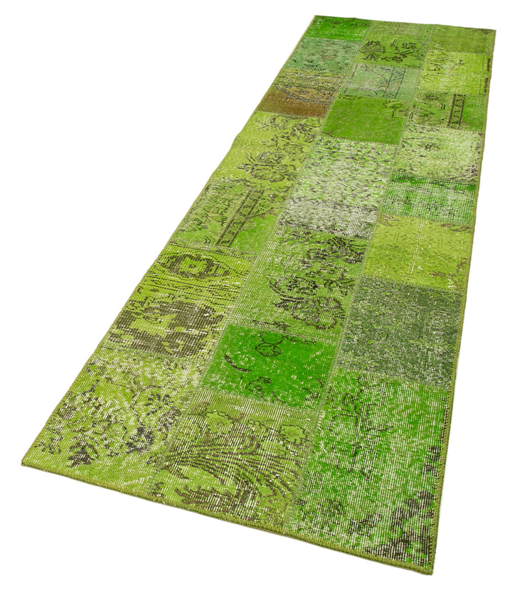 3x10 Green Patchwork Runner Rug - 37663