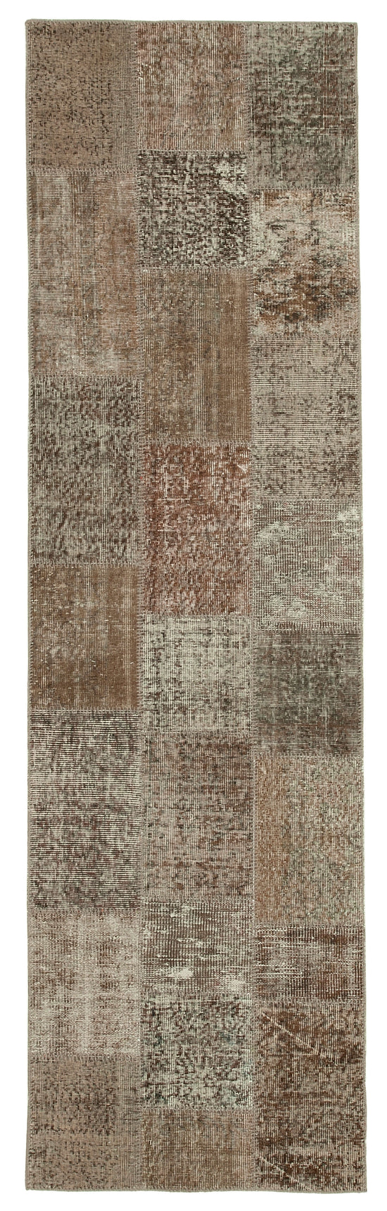 3x10 Brown Patchwork Runner Rug - 37664