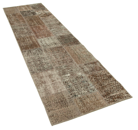 3x10 Brown Patchwork Runner Rug - 37664
