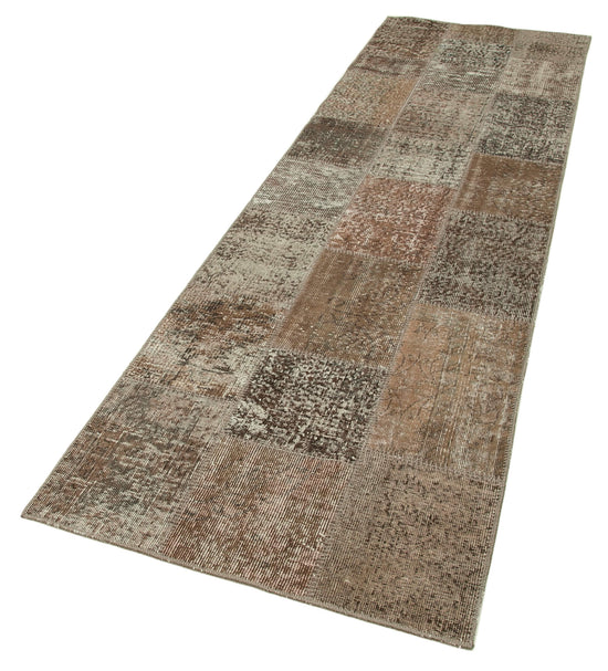 3x10 Brown Patchwork Runner Rug - 37664