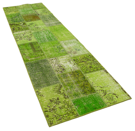 3x10 Green Patchwork Runner Rug - 37666