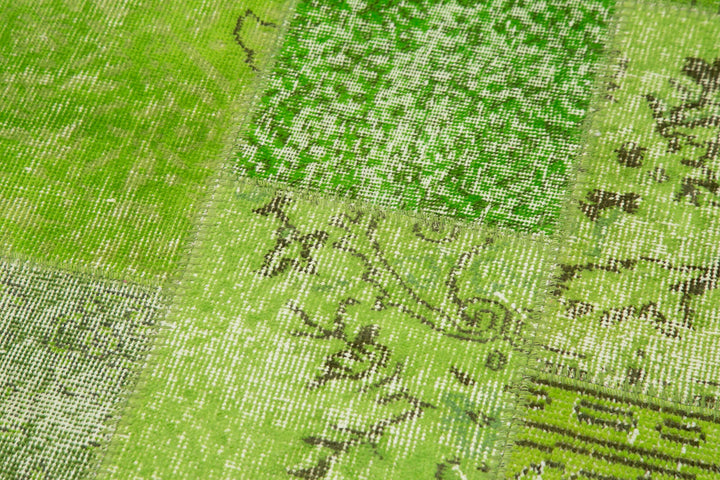 3x10 Green Patchwork Runner Rug - 37666