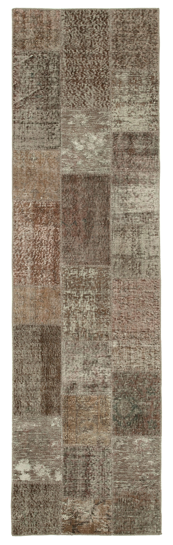 3x10 Brown Patchwork Runner Rug - 37669