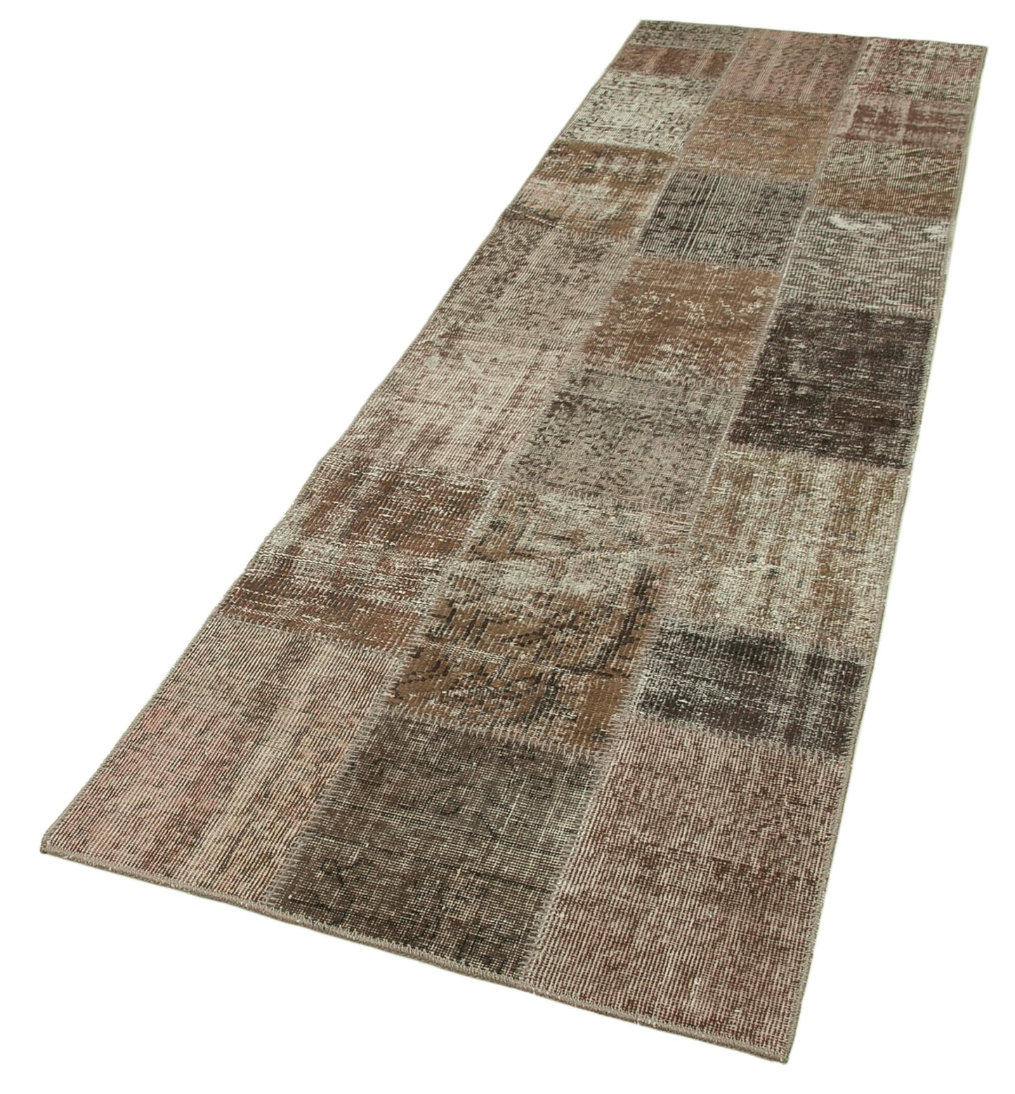 3x10 Brown Patchwork Runner Rug - 37673
