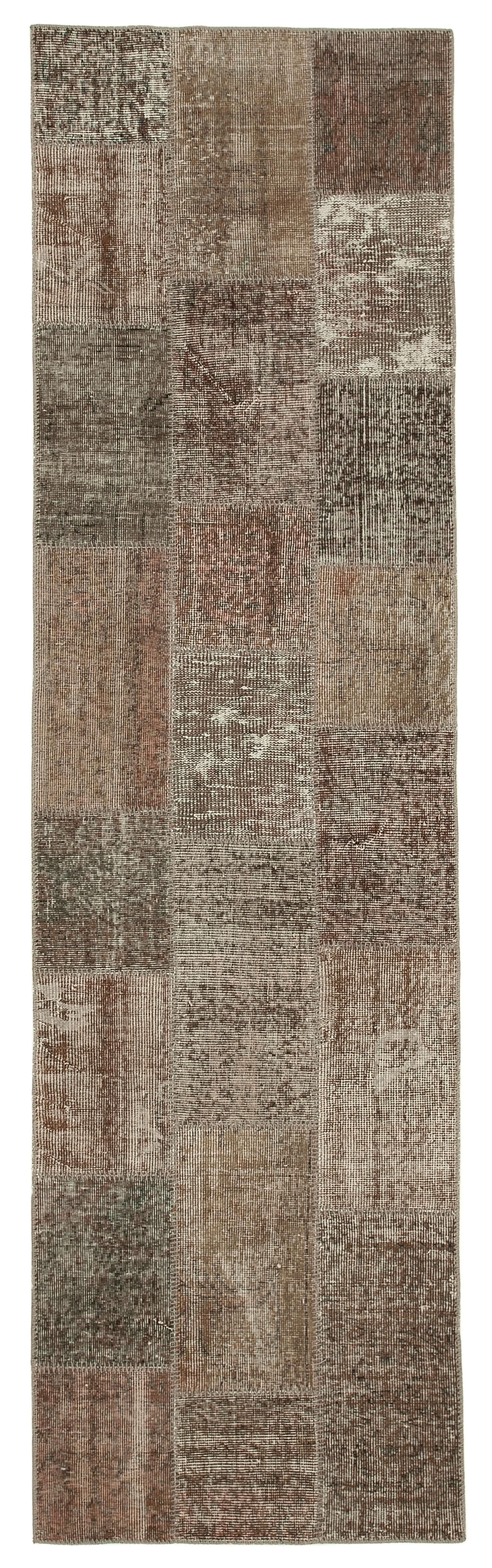 3x10 Brown Patchwork Runner Rug - 37675
