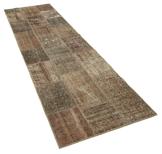 3x10 Brown Patchwork Runner Rug - 37675
