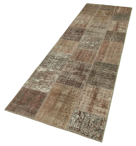 3x10 Brown Patchwork Runner Rug - 37675