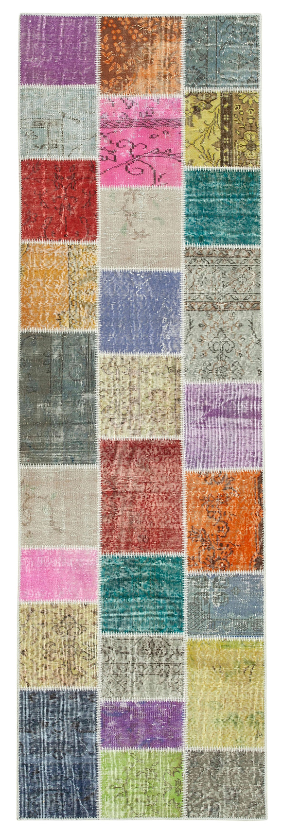 3x10 Multicolor Patchwork Runner Rug - 37696