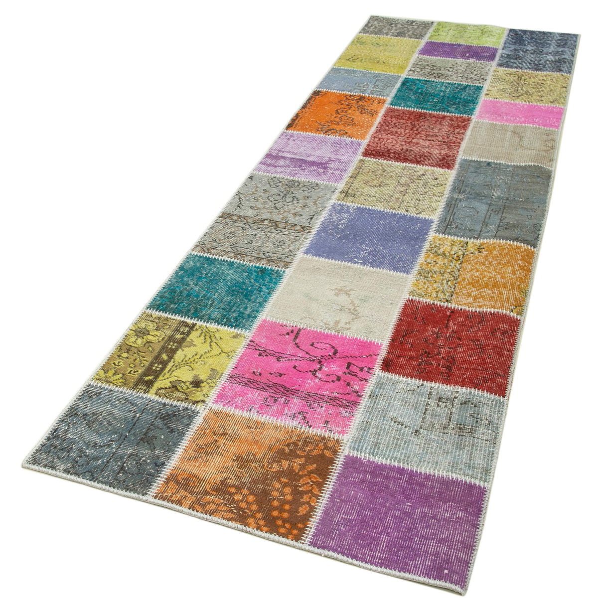 3x10 Multicolor Patchwork Runner Rug - 37696