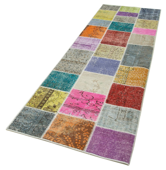 3x10 Multicolor Patchwork Runner Rug - 37696