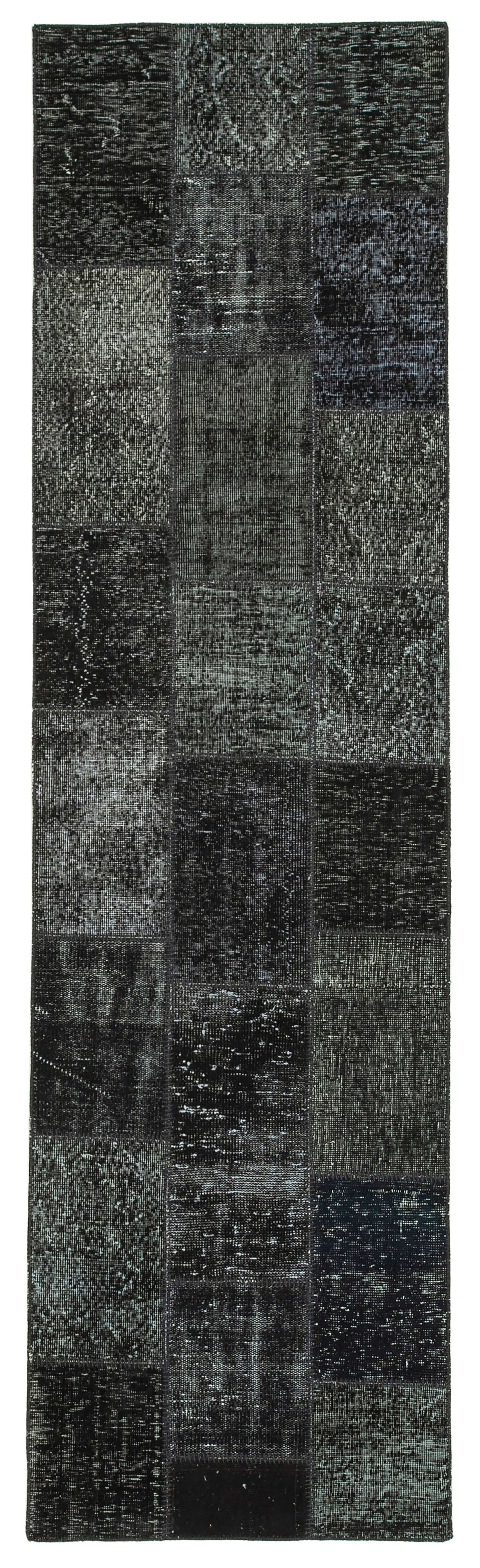 3x10 Black Patchwork Runner Rug - 37703