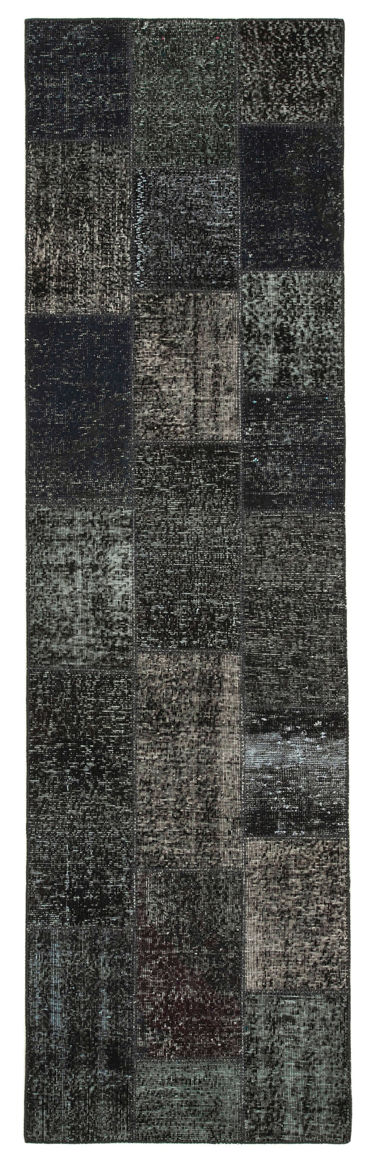 3x10 Black Patchwork Runner Rug - 37705