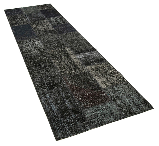 3x10 Black Patchwork Runner Rug - 37705