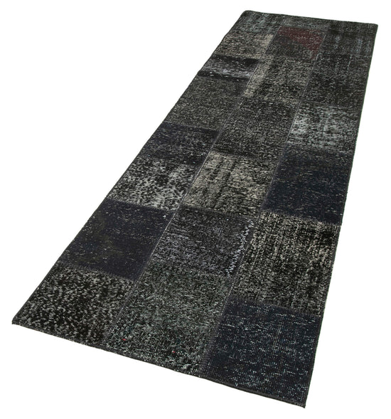 3x10 Black Patchwork Runner Rug - 37705
