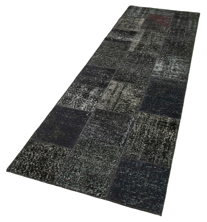 3x10 Black Patchwork Runner Rug - 37705