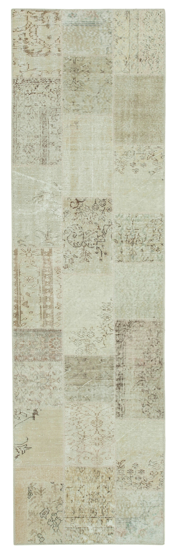 3x10 Beige Patchwork Runner Rug - 37706