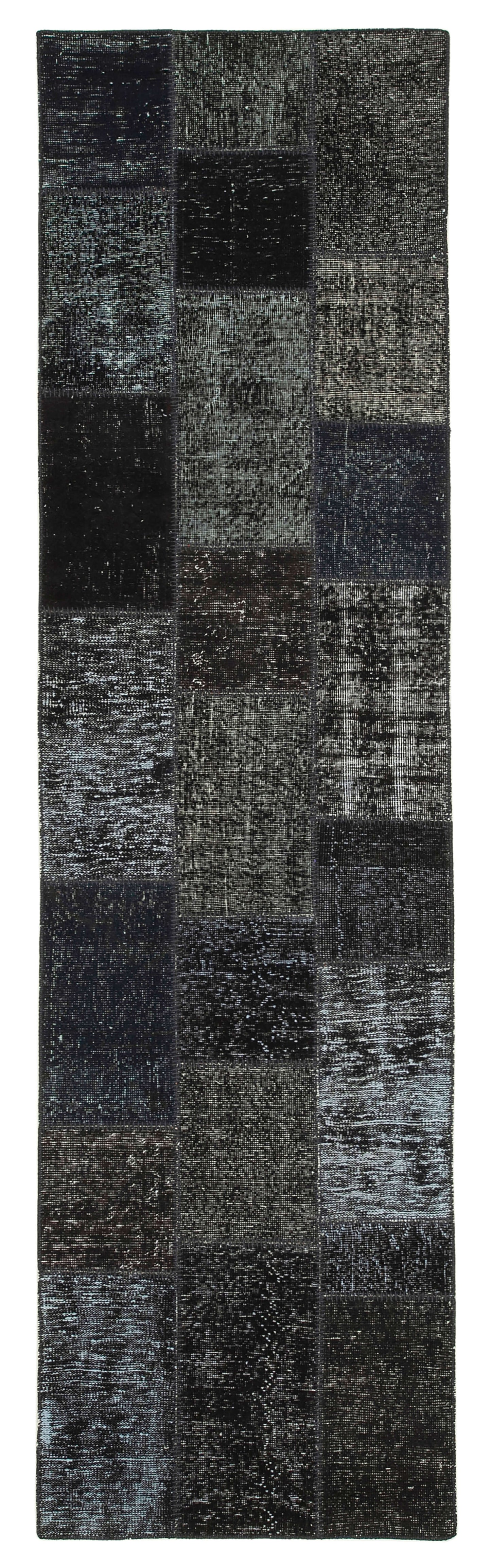 3x10 Black Patchwork Runner Rug - 37708
