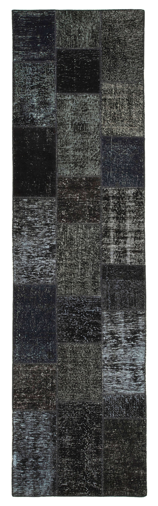 3x10 Black Patchwork Runner Rug - 37708