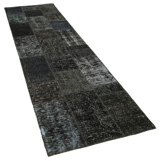 3x10 Black Patchwork Runner Rug - 37708