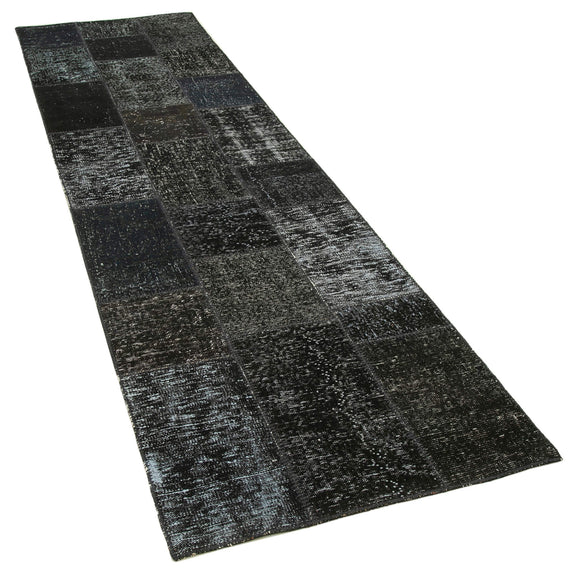 3x10 Black Patchwork Runner Rug - 37708