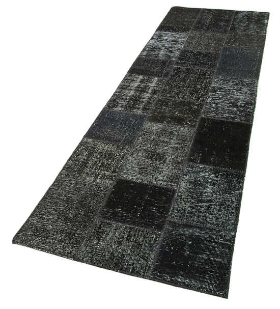 3x10 Black Patchwork Runner Rug - 37708