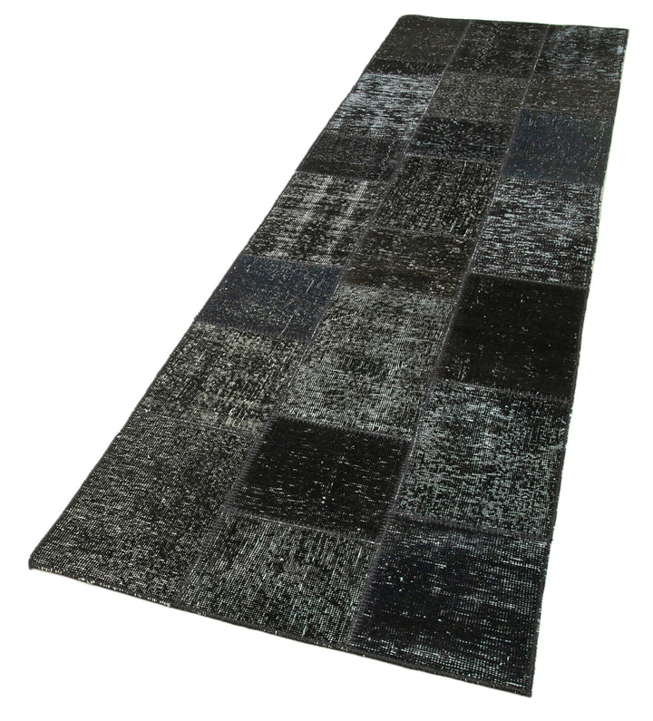 3x10 Black Patchwork Runner Rug - 37708