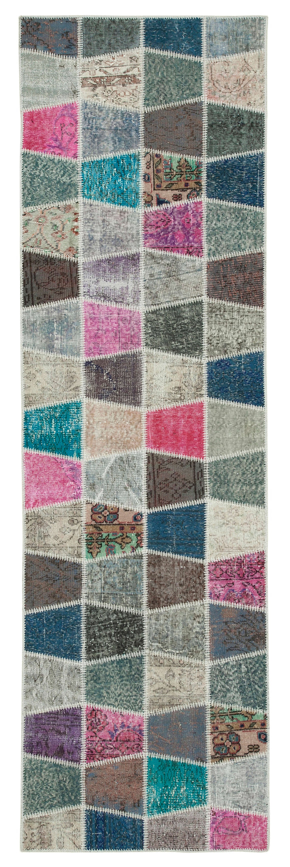 3x10 Multicolor Patchwork Runner Rug - 37715