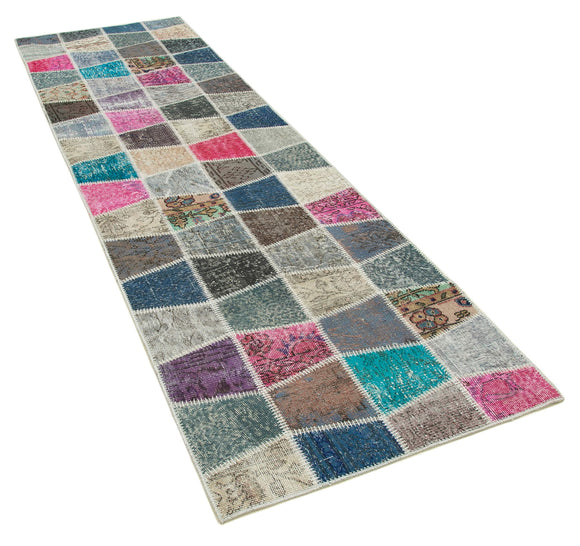 3x10 Multicolor Patchwork Runner Rug - 37715
