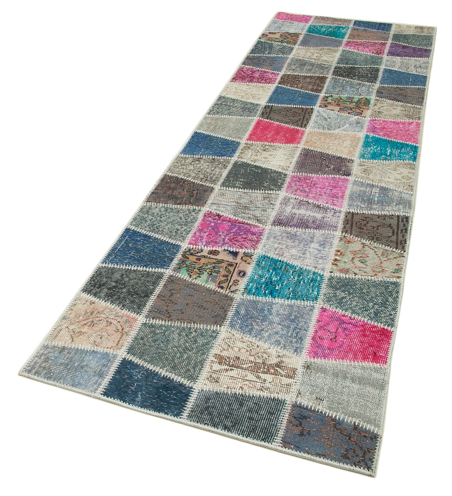3x10 Multicolor Patchwork Runner Rug - 37715