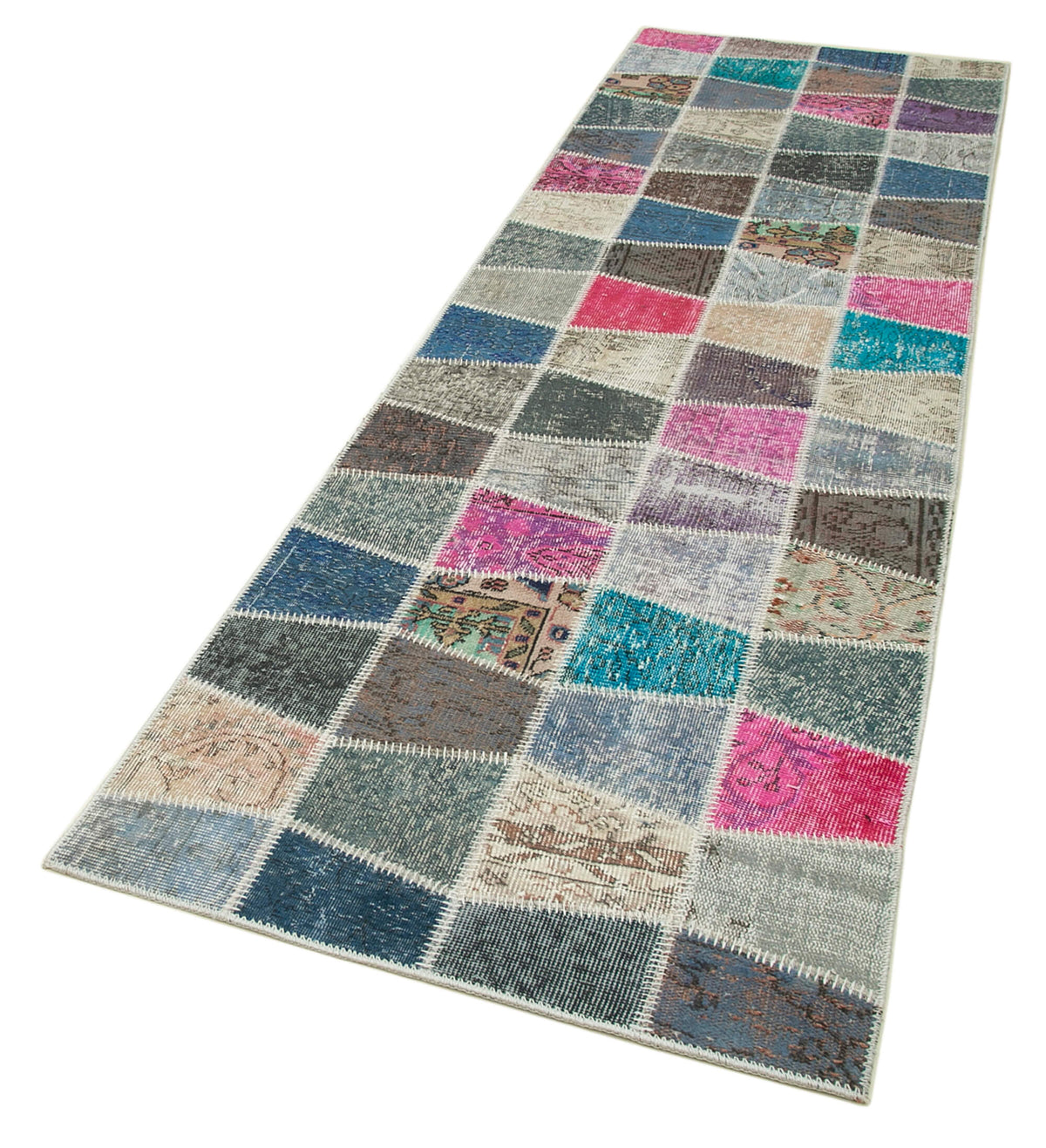 3x10 Multicolor Patchwork Runner Rug - 37715
